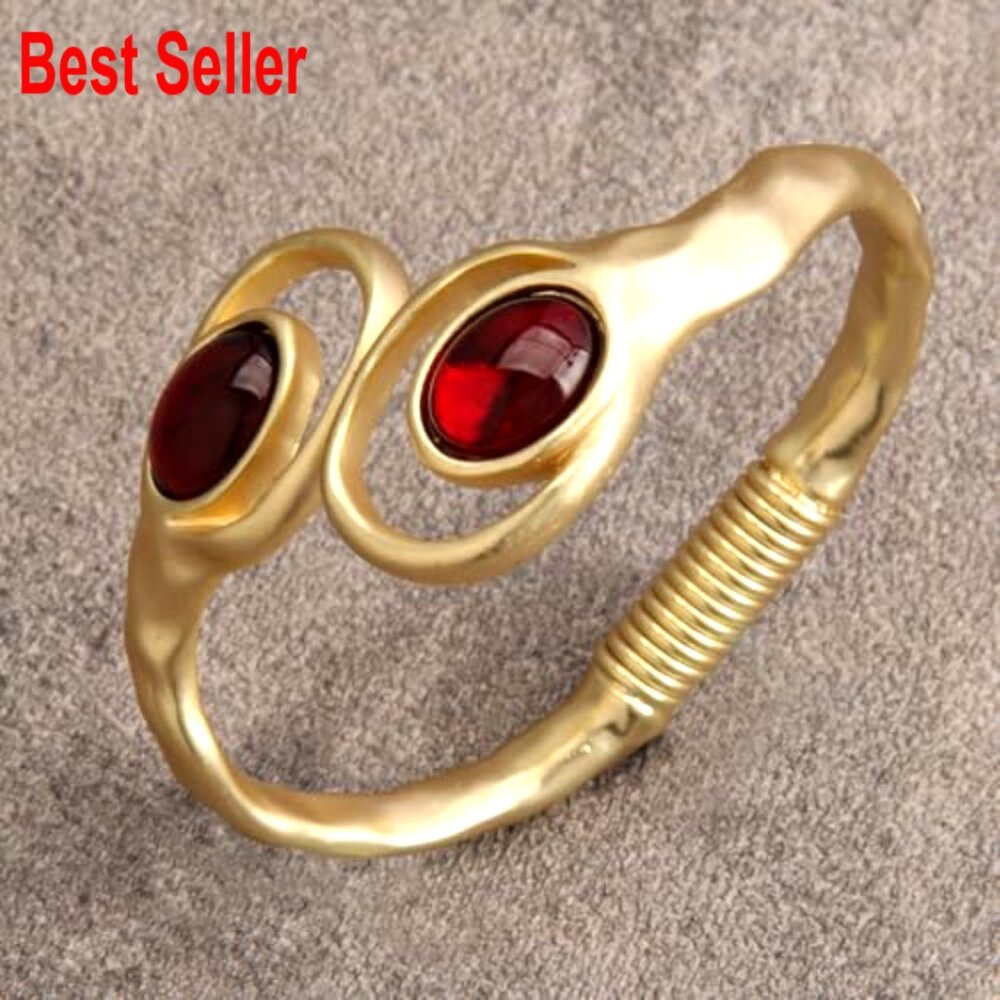 Copper Cuff Bracelet, Open Bangle, Stackable Bead… - image 2